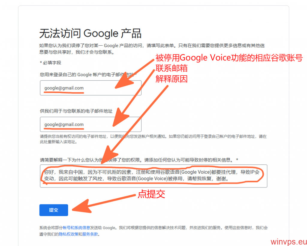 Google Voice 停用后申请恢复-天时网